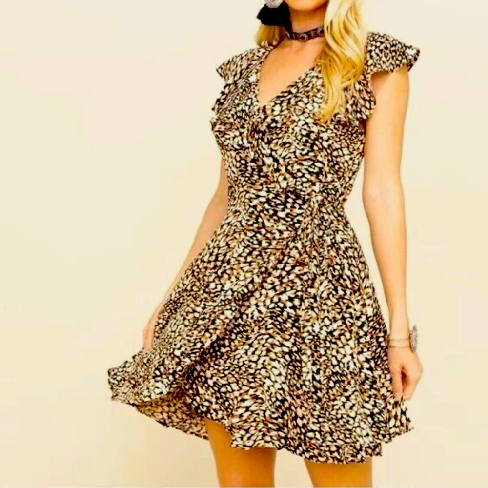 NEW Free People French Quarter Wrap Mini Dress  Size Medium